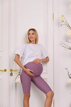 Велосипедки для беременных в рубчик Larnaka S Lullababe лиловый