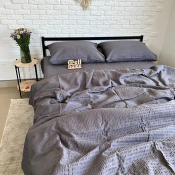 Постельное белье Графит, сатин жатка PREMIUM, евро 2 нав 50/70 та 2 нав 70/70, Ell Home