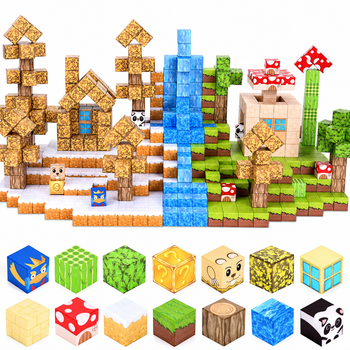 Магнітний конструктор Minecraft Лісовий Біом з Водоспадом 100 деталей — ПОРИНЬ У СВІТ МАЙНКРАФТ