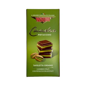 Молочный шоколад Novi Cremino Cuadro Pistacchio с фисташковым кремом 100 г