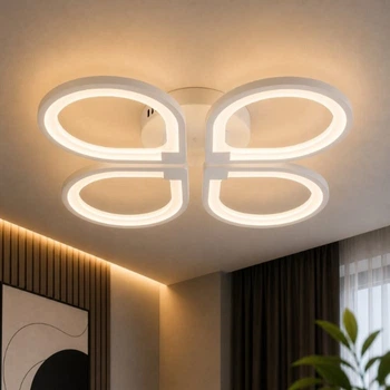 Люстра потолочная светодиодная VALESO 1143/4, LED 104W, с пультом, Белый