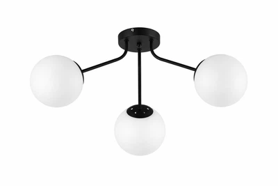 Люстра молекула стельова Light House SRS-20556/3 BK WT чорна, плафони білі