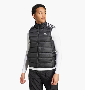 Мужская жилетка Essentials 3-Stripes Light Down пуховая черная Xs
