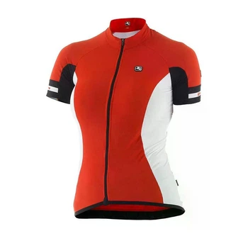 Велоджерси женская с коротким рукавом Giordana FR-C красно-белая L