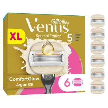 Змінні картриджі для гоління (леза касети) жіночі Venus & Olay Special Edition ComfortGlow з аргановою олією 6 шт