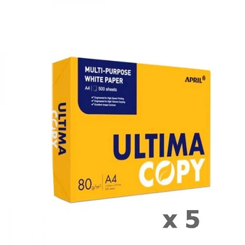 Бумага офисная А4 Ultima Copy 80г/м2 белый. Упаковка 5 шт. х 500 листов.