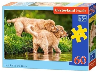 Пазл із 60 елементів "Цуценята на річці" (B-06946), Castorland