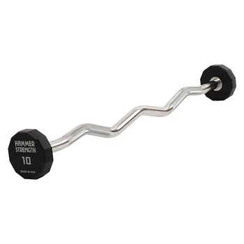 Штанга неразборная с фиксированным весом изогнутая PEV HAMMER STRENGHT TA-9978-10 10кг Серый