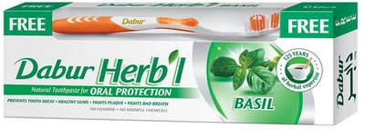 Зубная паста Dabur Herb'l Базилик 150 г + щетка (6291069700299)