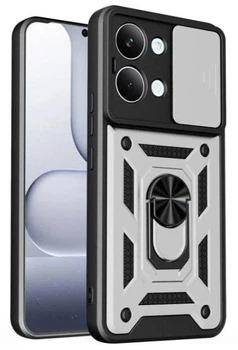 Чехол Camshield c кольцом-подставкой на Poco X8 Pro Max (5G) / silver