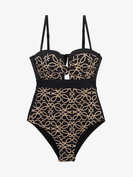 Купальник с узором женский GENUA 57765-1 36 Черно-бежевый shop (2000999460586)