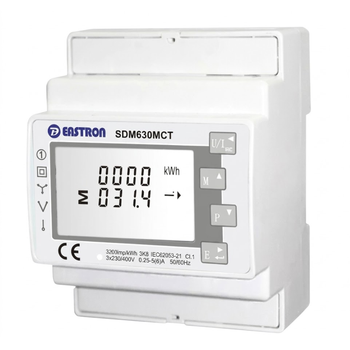 Счетчик электроэнергии Deye Eastron SDM630MCT-ETL 3-фазный RS485 Modbus DIN 230/400 В IP51 White
