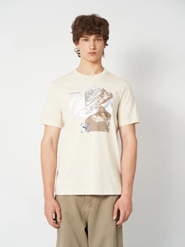 Футболка бавовняна довга чоловіча Puma Graphics 69177987 M Alpine Snow з принтом (4069161693076)
