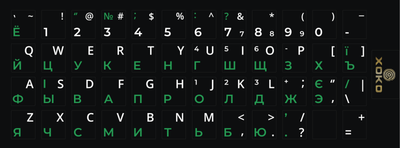 Наклейки на клавиатуру XOKO 48 клавишь Украинская/Английская (XK-KB-STCK-SM)