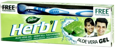 Зубная паста-гель Dabur Herb'l Алоэ вера 150 г + щетка (6291069715064)