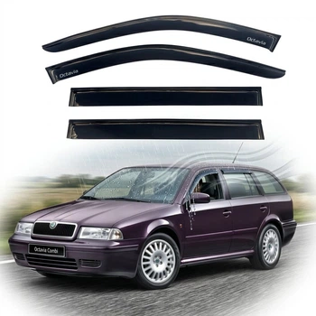 Дефлектори вікон вітровики Skoda Octavia (A4) Tour Універсал 1997-2011 Скотч 3M Voron Glass