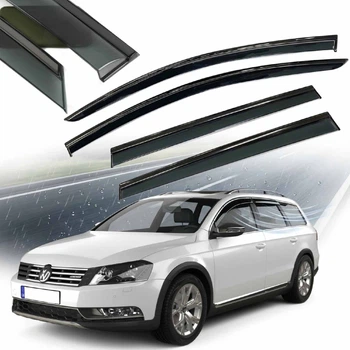 Дефлектори вікон вітровики Benke для Volkswagen Passat B6 / B7 Variant 2005- Антихром (Тенмниый Молдинг Нержавіюча сталь 3D)