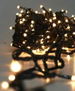 Светодиодная гирлянда Lampiki на 100 LED тёплая белая 8 режимов от сети для помещения и улицы под накрытием