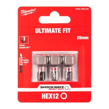 Бита Milwaukee Shockwave Hex12 25 мм, 3 шт 4932500385