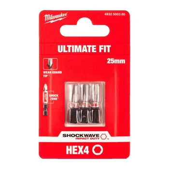 Бита Milwaukee Shockwave Hex4 25 мм, 2 шт 4932500380