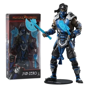 Колекційна фігурка Mortal Kombat Sub-Zero / Саб-Зіро – екшн-фігура 18 см з аксесуарами, крижаними сокирами та підставкою / Action Figure MK / подарунок фанатам гри Mortal Kombat