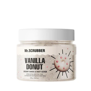 Крем-скраб для рук и тела Mr.SCRUBBER Creamy Hands & Body Scrub Vanilla Donut для разглаживания кожи с ароматом ванильного пончика 250 г