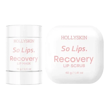 Набор для восстановления кожи губ Hollyskin So Lips для мягкого ухода и питания: маска для губ Recovery Lip Mask 15 г и скраб для губ Recovery Lip Scrub 40 г
