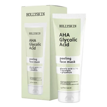 Маска для обличчя Hollyskin Glycolic AHA Acid Peeling Face Mask для відлущення та відновлення шкіри 100 мл