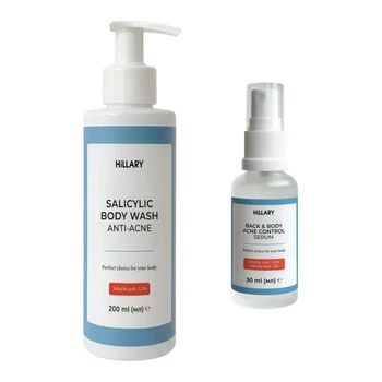Комплекс Hillary Salicylic Body Acne Treatment Set для борьбы с акне на теле с салициловой кислотой