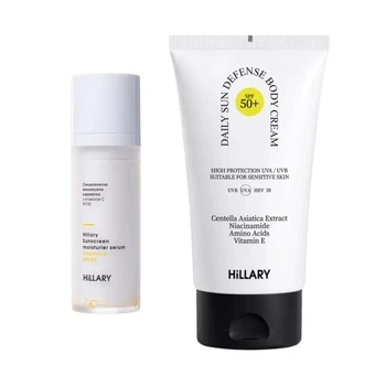 Набор для защиты и увлажнения кожи лица и тела с витамином C Hillary Face & Body Protection & Vitamin C Hydration Set
