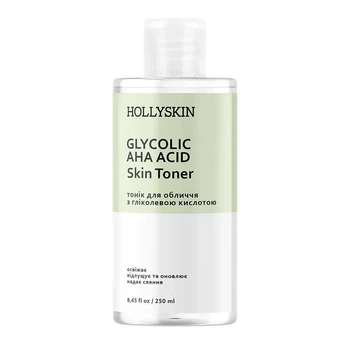 Тоник для лица Hollyskin Glycolic AHA Acid Skin Toner для выравнивания микрорельефа кожи и устранения шелушения 250 мл