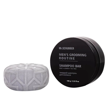 Твердый шампунь для волос Mr.SCRUBBER Men's Grooming Routine Shampoo Bar для глубокой очистки и поддержки свежести 100 г