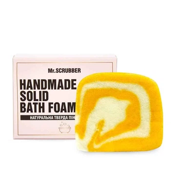 Тверда піна для ванни Mr.SCRUBBER Handmade Solid Bath Foam Мандарин зі свіжим ароматом соковитого мандарина 100 г