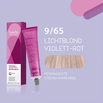 Стійка фарба для волосся Londa Professional Permanente Color Cremehaarfarbe 9/65 Дуже світлий блондин фіолетово-червоний 60 мл