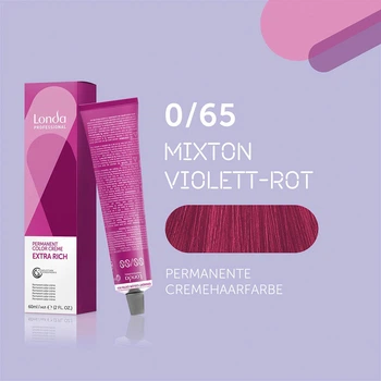 Стійка фарба для волосся Londa Professional Permanente Color Cremehaarfarbe 0/65 фіолетово-червоний мікстон 60 мл