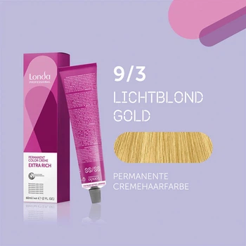 Стійка фарба для волосся Londa Professional Permanente Color Cremehaarfarbe 9/3 Дуже світлий блондин золотистий 60 мл
