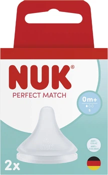 Соска Nuk PM з силікону отвір S 0+ 2 шт (4008600445586)