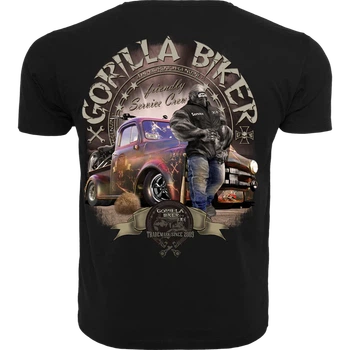 Футболка мужская Silberrücken Gorilla Biker Friendly Service Crew GB75 Backprint черная L (MD7690-1)