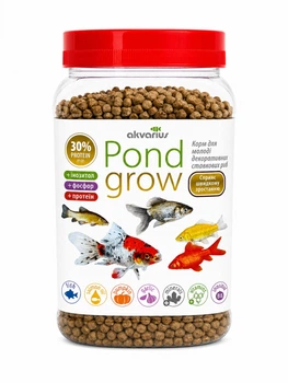 Корм для прудовых рыб Аквариус Понд гроу, пеллеты (Pond Grow) - 600 мл (170г)