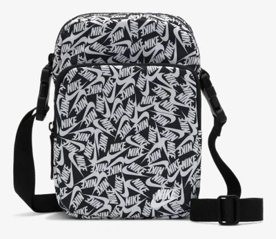 Сумка через плече Nike NK HERITAGE CRSSBDY - ACCS PRN чорний, білий 27 х 6 х 15 см (FD5595-010)