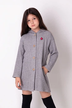 Кардиган для девочки Mevis серый 3441-02 116 см