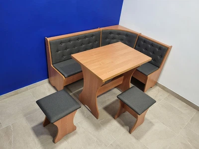 Кухонный уголок Семейный со столом и 2 табурета 113,5х153,5 см Ольха/Мальмо (KSTT-V-M)
