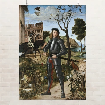 Постер Молодой рыцарь, Витторе Карпаччо, Carpaccio Vittore, Young Knight, A3 42×30 см (id6650)
