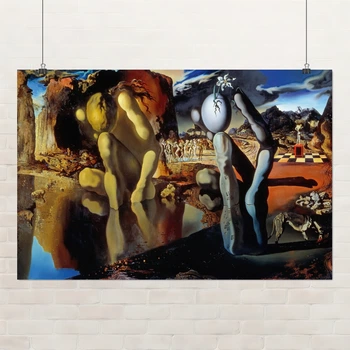 Постер Метаморфозы Нарцисса, Сальвадор Дали, Salvador Dalí, Metamorphosis of Narcissus, A3 28×42 см (id6097)
