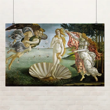 Постер Рождение Венеры, Сандро Боттичелли, Sandro Botticelli, Birth of Venus, A3 27×42 см (id3422)