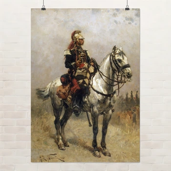 Постер Кавалерист, Альфонс де Невиль, Alphonse de Neuville, Cavalryman, A3 42×30 см (id4193)