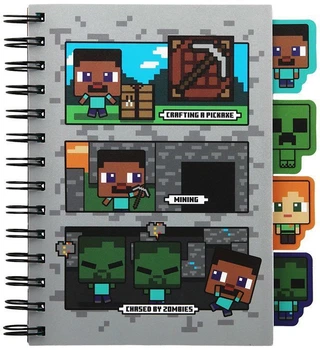 Нотатник Paladone Minecraft A5 160 сторінок із роздільниками та лінійкою (PP14968MCF)