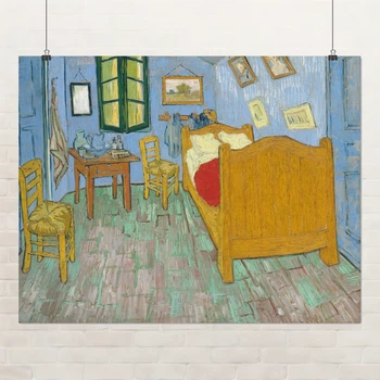 Постер Спальня в Арли, Винсент ван Гог, Vincent van Gogh, The Bedroom, A3 30×38 см (id6656)
