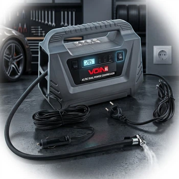 Компресор автомобільний 116psi 10А 25л (12 В DC / 220 В AC) від мережі та прикурювача Автостоп (VC-220 AC / DC)