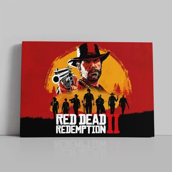 Интерьерная картина Red Dead Redemption 2, RDR 2, декор комнаты геймера, 60×85 см (id2954)